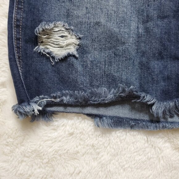NWOT Distressed Denim Skirt SMALL - Picture 2 of 3